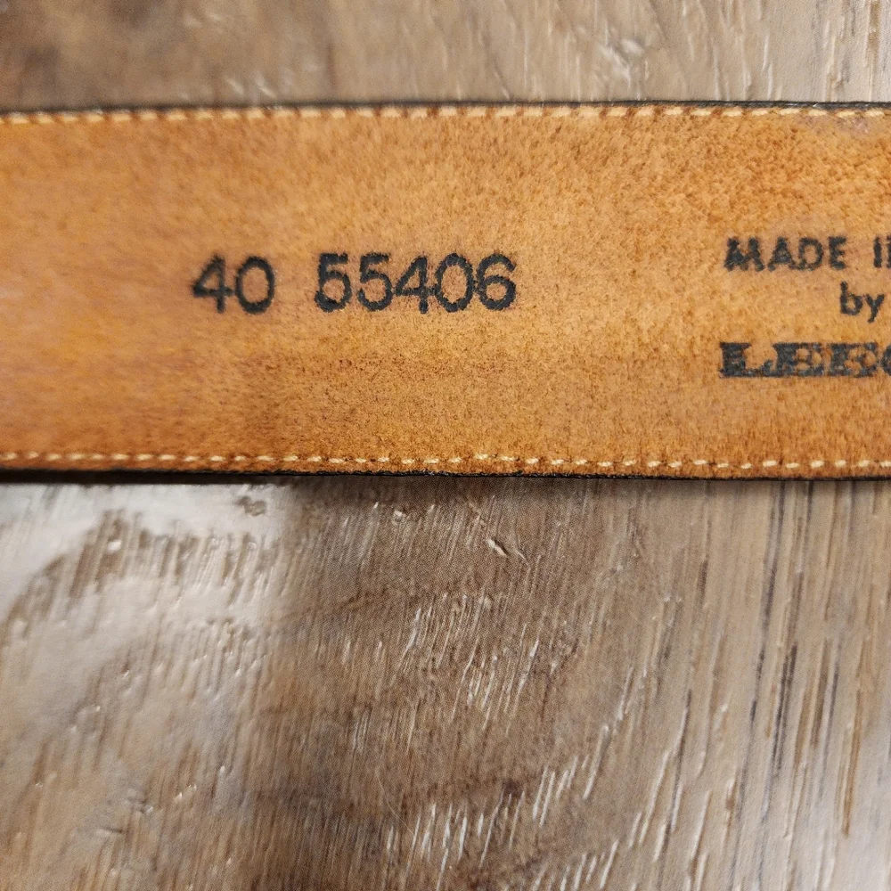 Leegin Silver Creek Billet Overlay Western Belt Leather Made in USA size 40